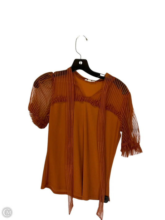 Top Short Sleeve By Blu Pepper In Orange, Size: S