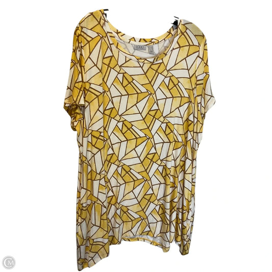 Top Short Sleeve By Logo In Yellow, Size: 2x