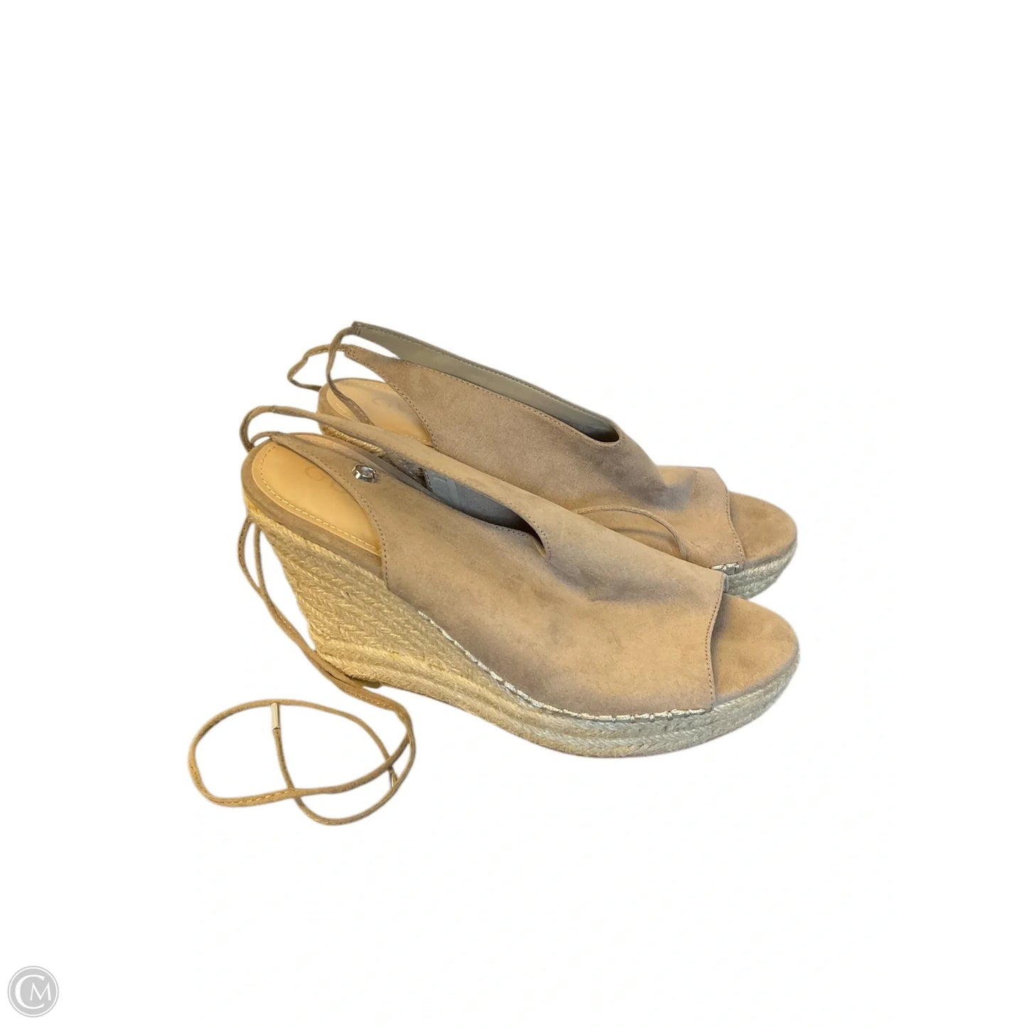 Sandals Heels Wedge By Guess In Tan, Size: 6.5