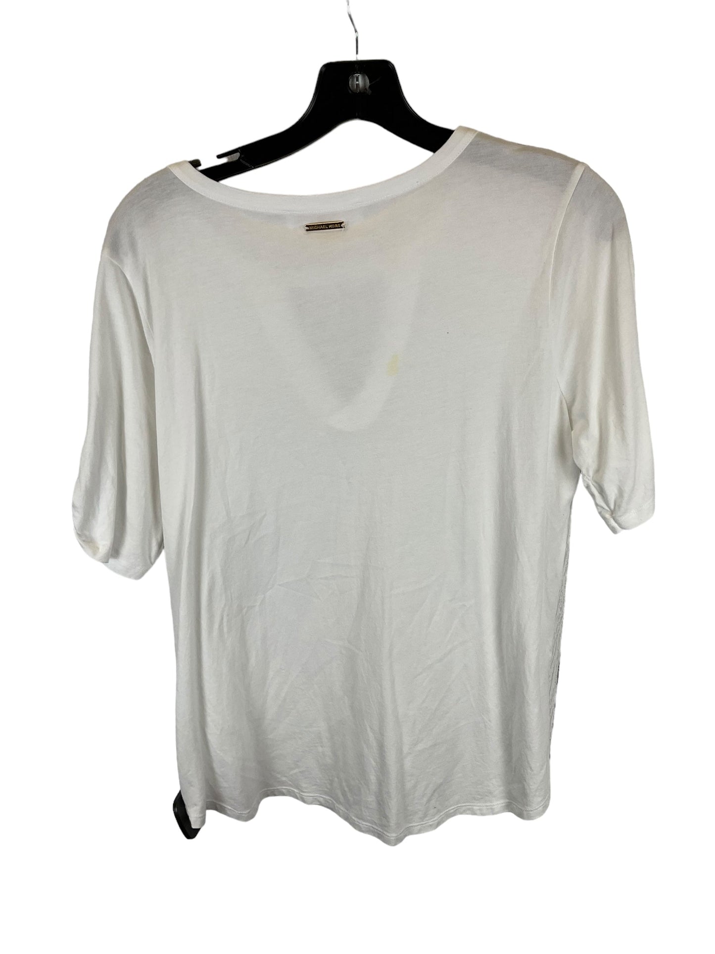 White Top Short Sleeve Michael By Michael Kors, Size L