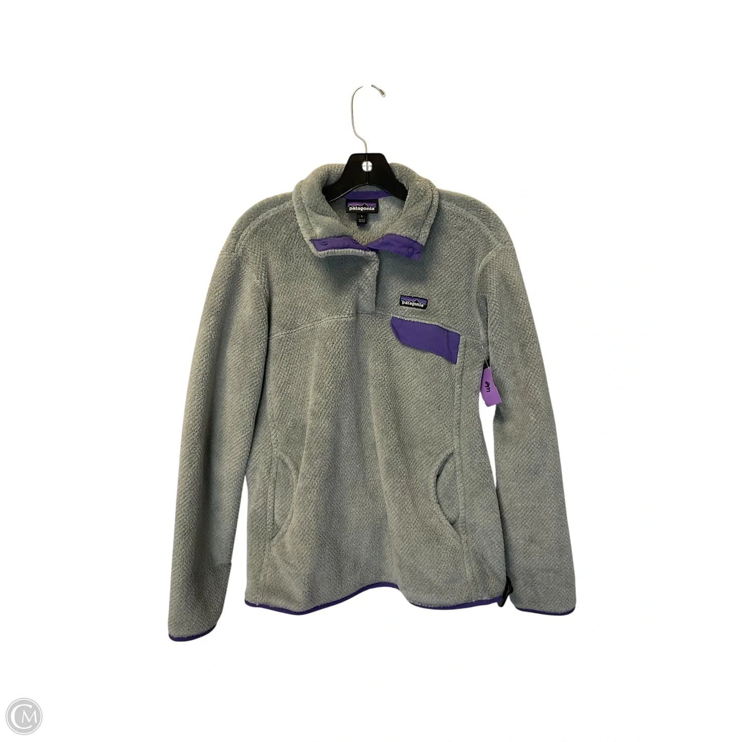 Sweatshirt Collar By Patagonia In Grey, Size: L