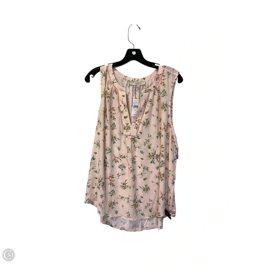Top Sleeveless By Loft In Pink, Size: Xxl