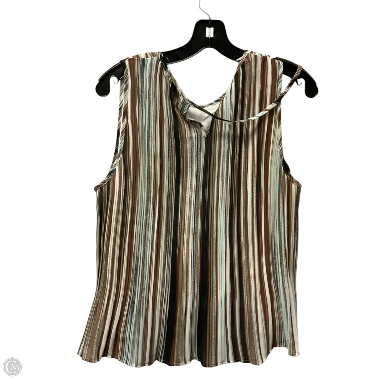 Top Sleeveless By Cato In Striped Pattern, Size: L