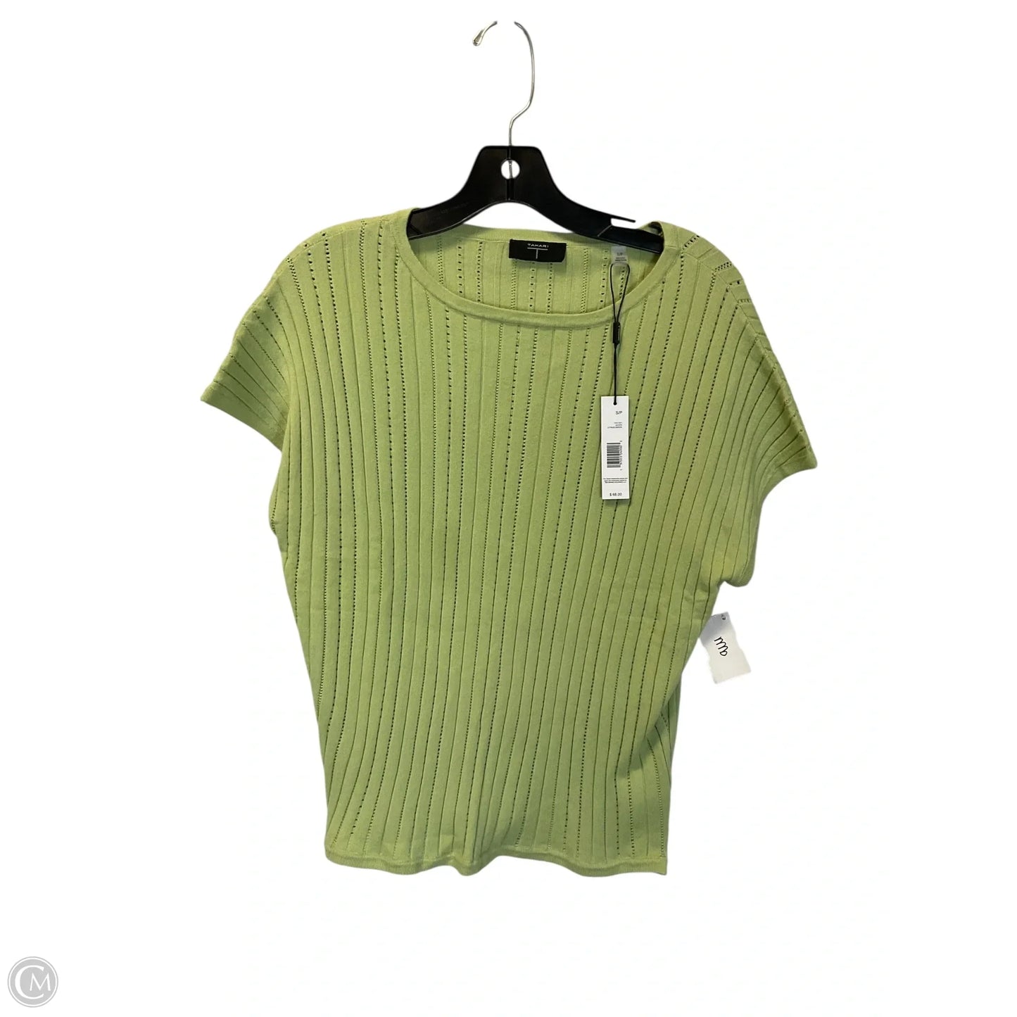 Top Short Sleeve By Tahari By Arthur Levine In Green, Size: S