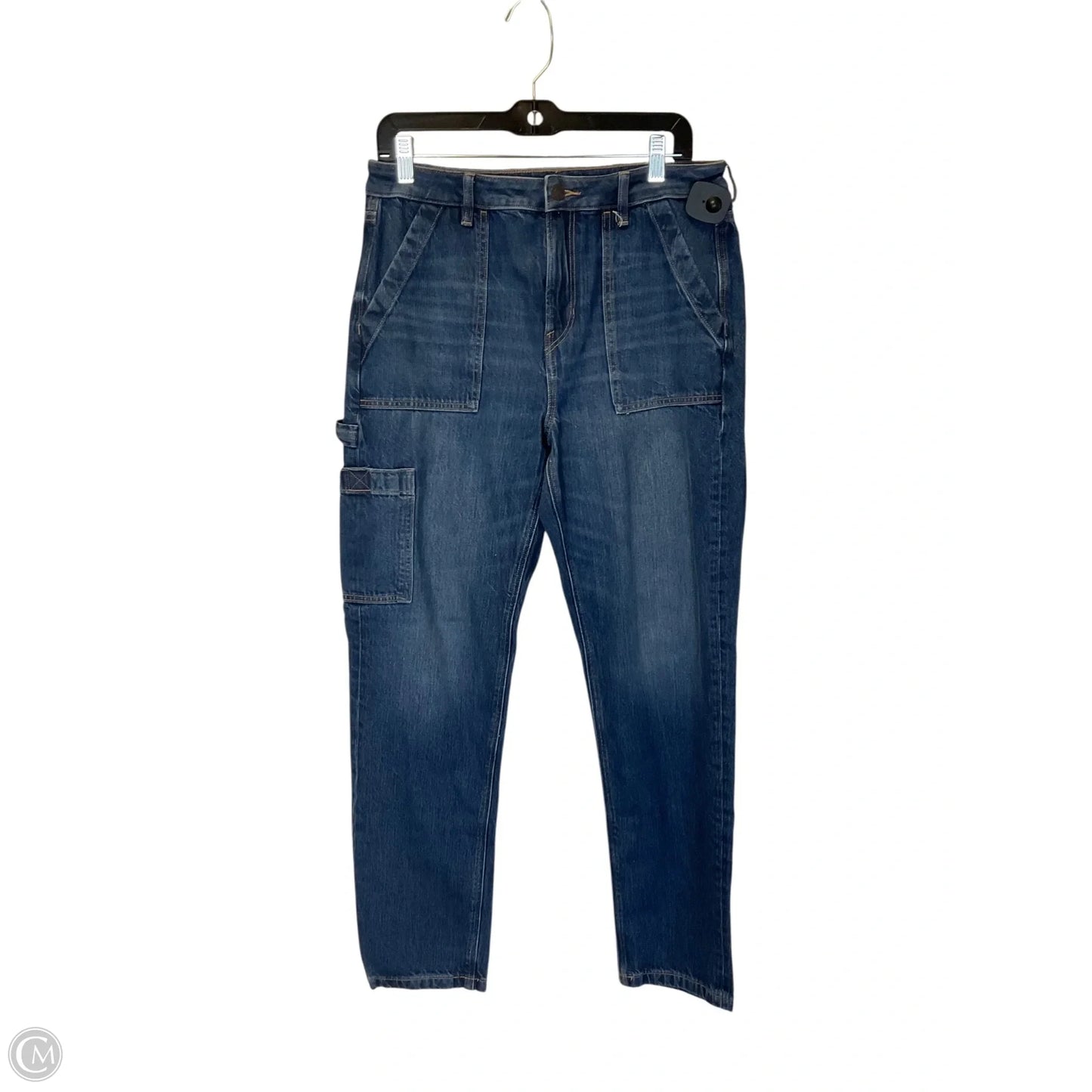 Jeans Straight By American Eagle In Blue Denim, Size: 10