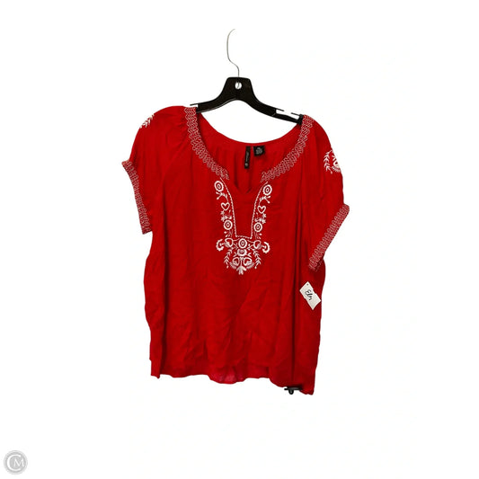 Top Short Sleeve By New Directions In Red, Size: L