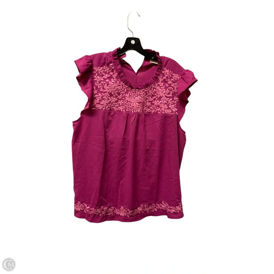 Top Sleeveless By Savanna Jane In Purple, Size: 2x