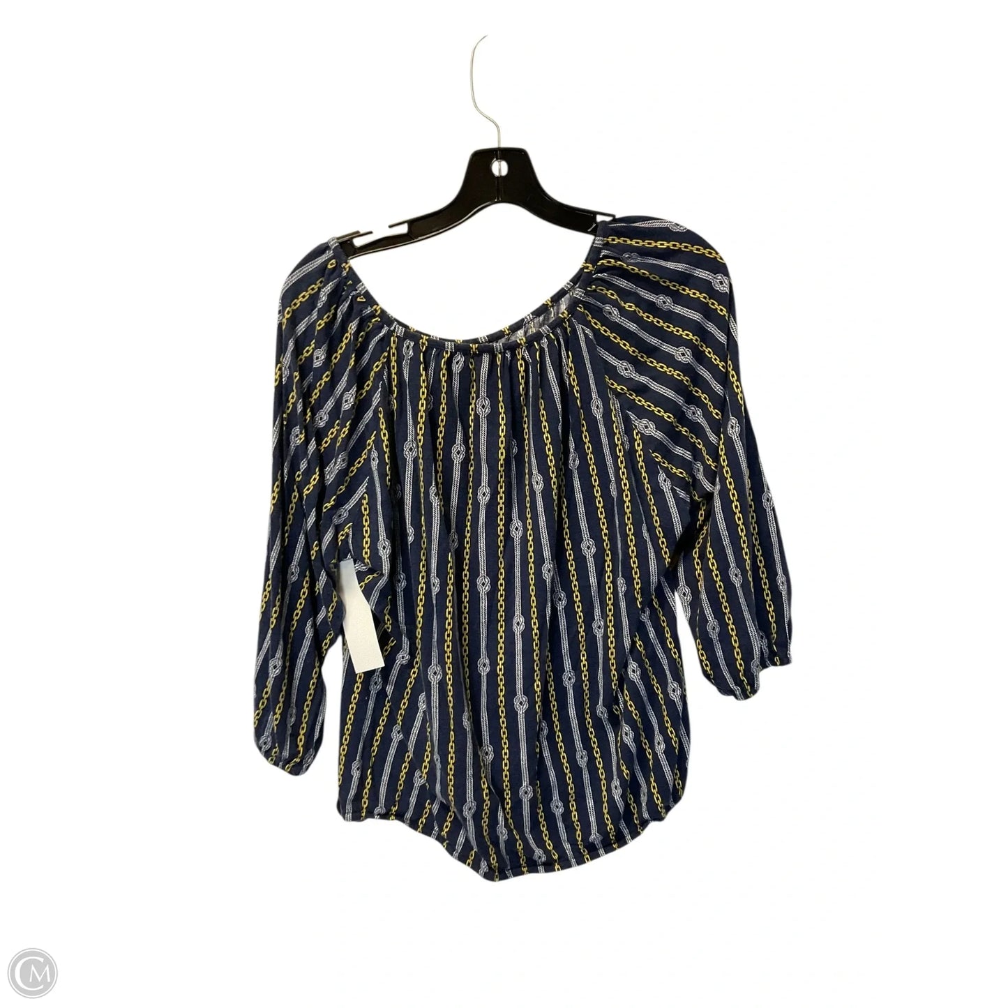 Top 3/4 Sleeve By Michael By Michael Kors In Blue, Size: Xl