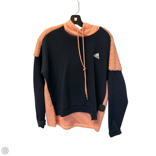 Sweatshirt Hoodie By Adidas In Blue & Pink, Size: L