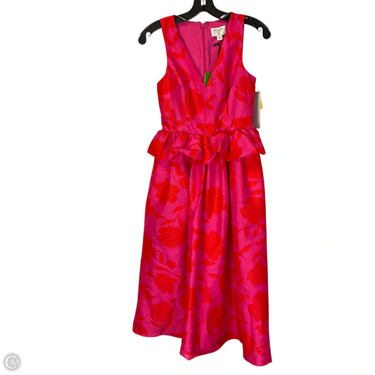 Dress Designer By Kate Spade In Pink & Red, Size: Xs
