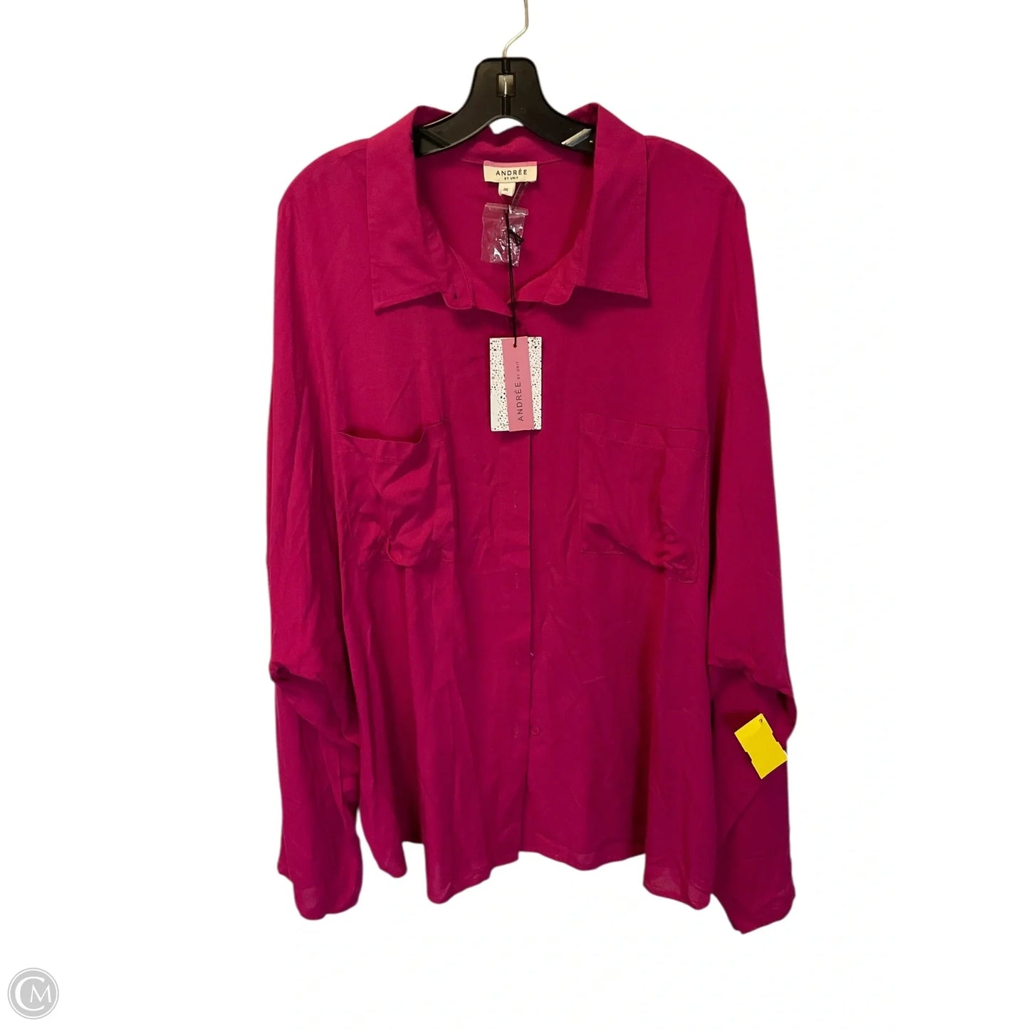 Top Long Sleeve By Andree By Unit In Pink, Size: 3x