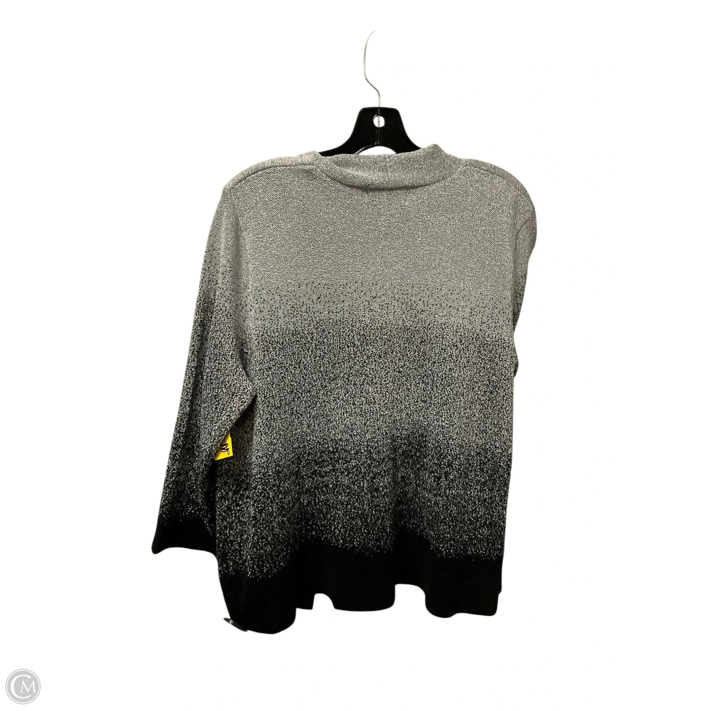 Top Long Sleeve By Alfred Dunner In Black & Grey, Size: L