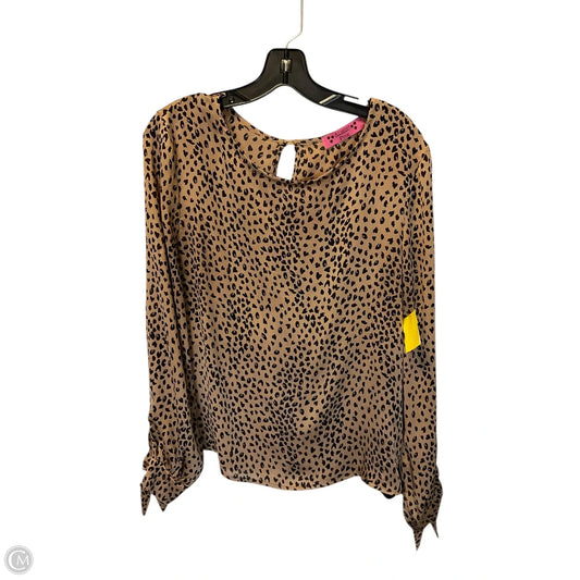 Top Long Sleeve By Almost Pink In Animal Print, Size: M