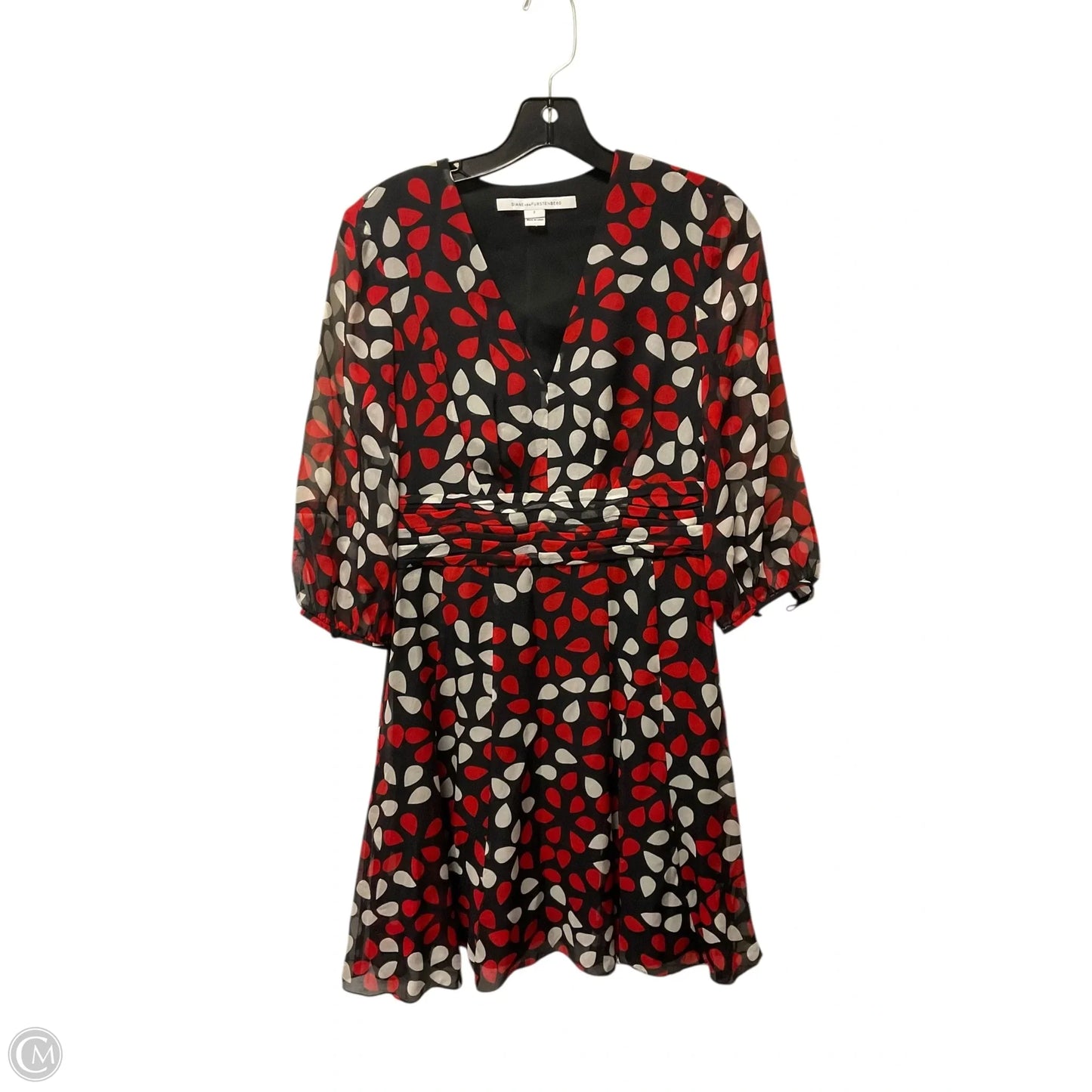 Dress Designer By Diane Von Furstenberg In Black & Red, Size: 2