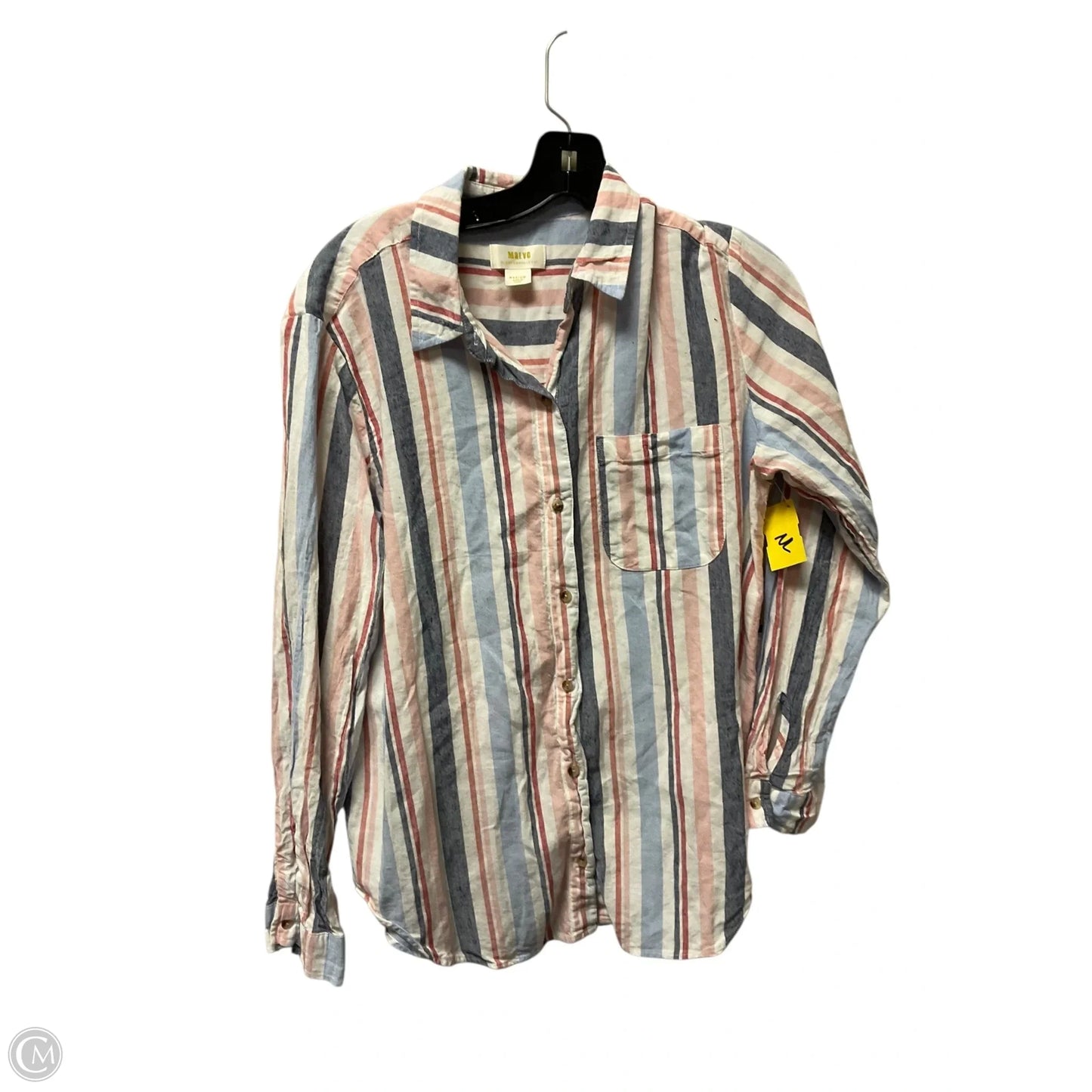 Top Long Sleeve By Maeve In Striped Pattern, Size: M