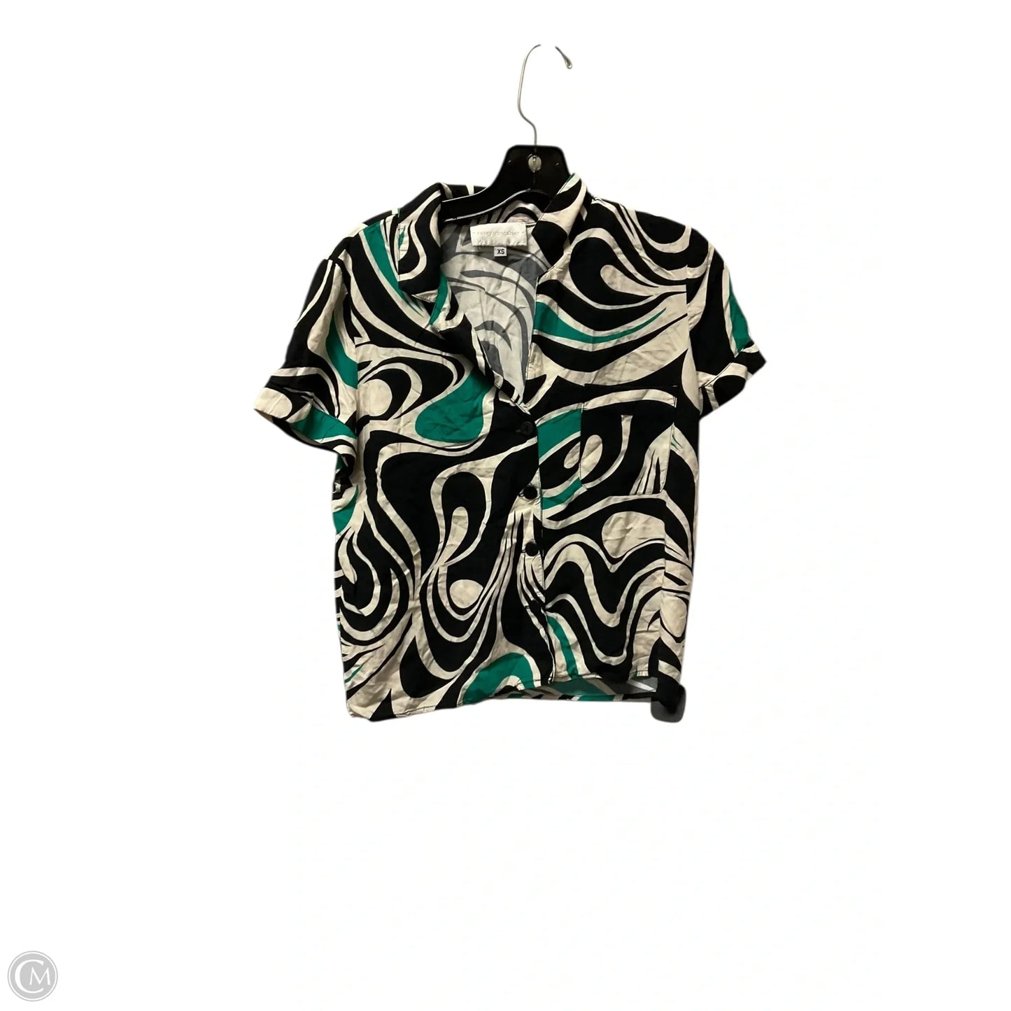 Top Short Sleeve By Corey Lynn Calter In Black & Green, Size: Xs