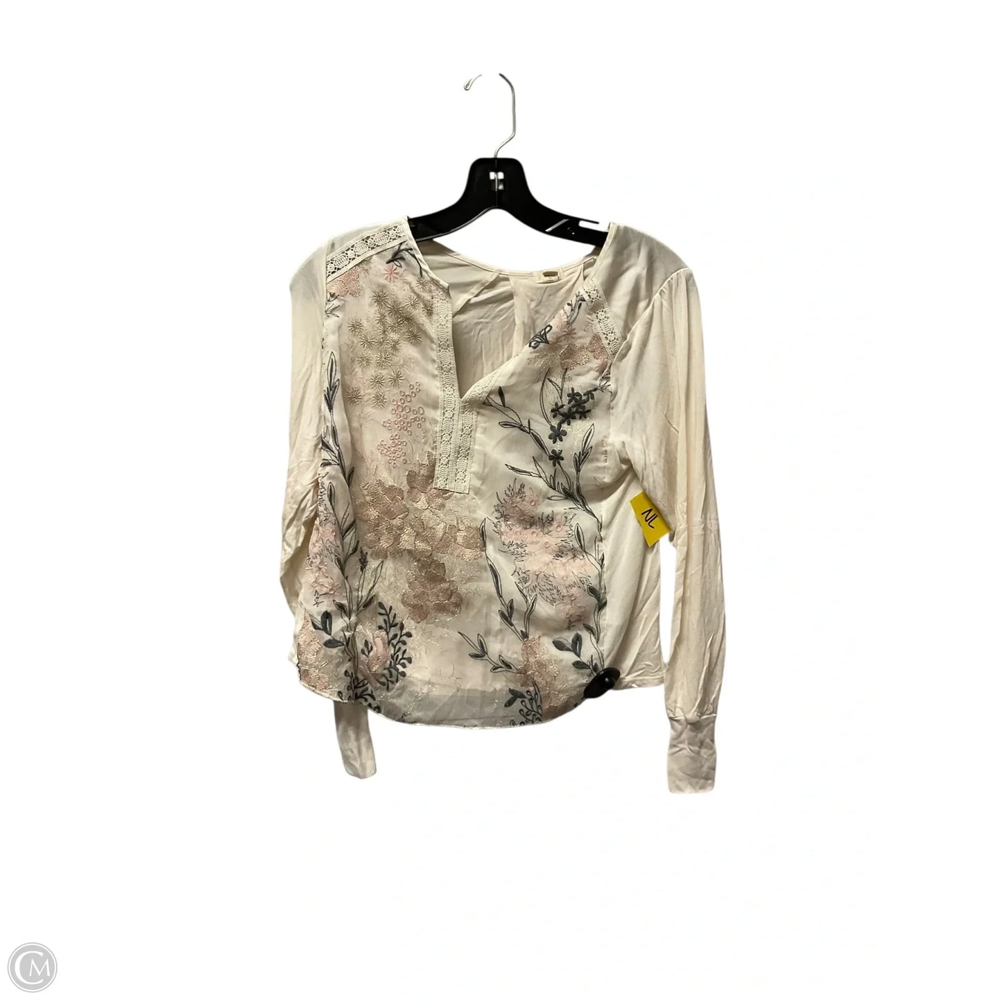 Top Long Sleeve By Anthropologie In Beige, Size: Xs