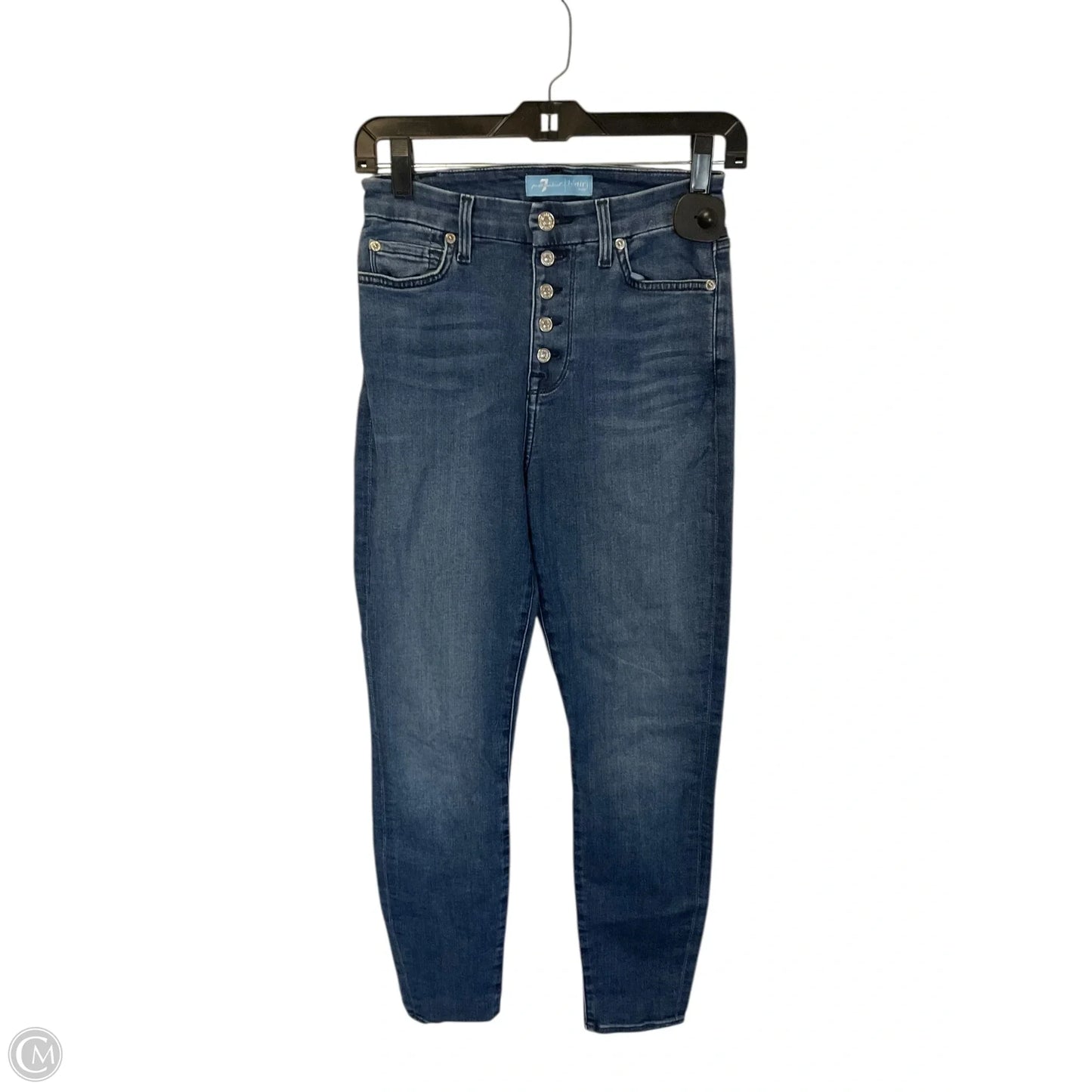 Jeans Skinny By 7 For All Mankind In Blue Denim, Size: 2