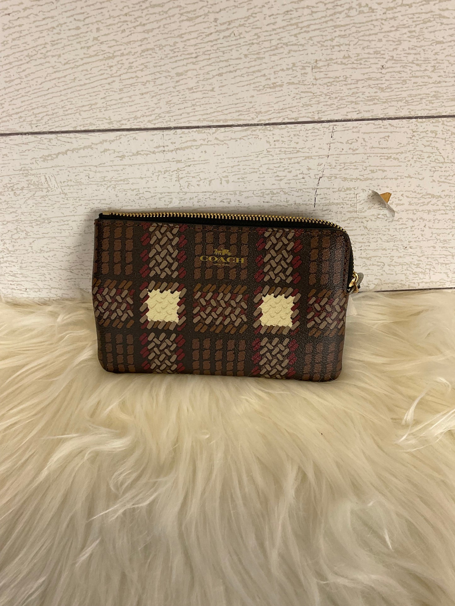 Brown Wristlet Designer Coach, Size Small