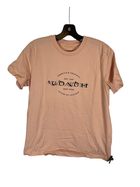 Top Short Sleeve Designer By Coach In Pink, Size: M