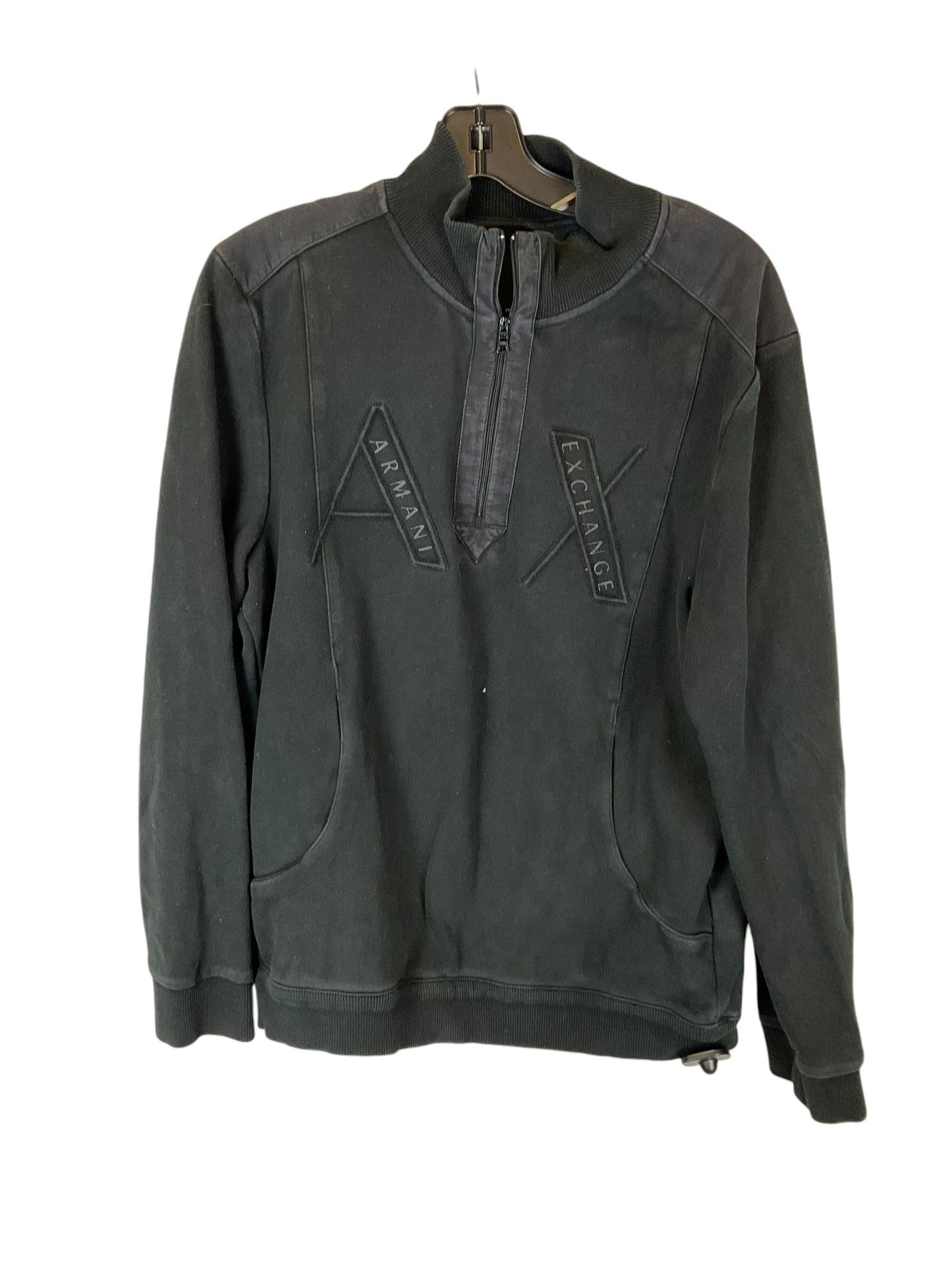 Sweatshirt Collar By Armani Exchange In Black, Size: L