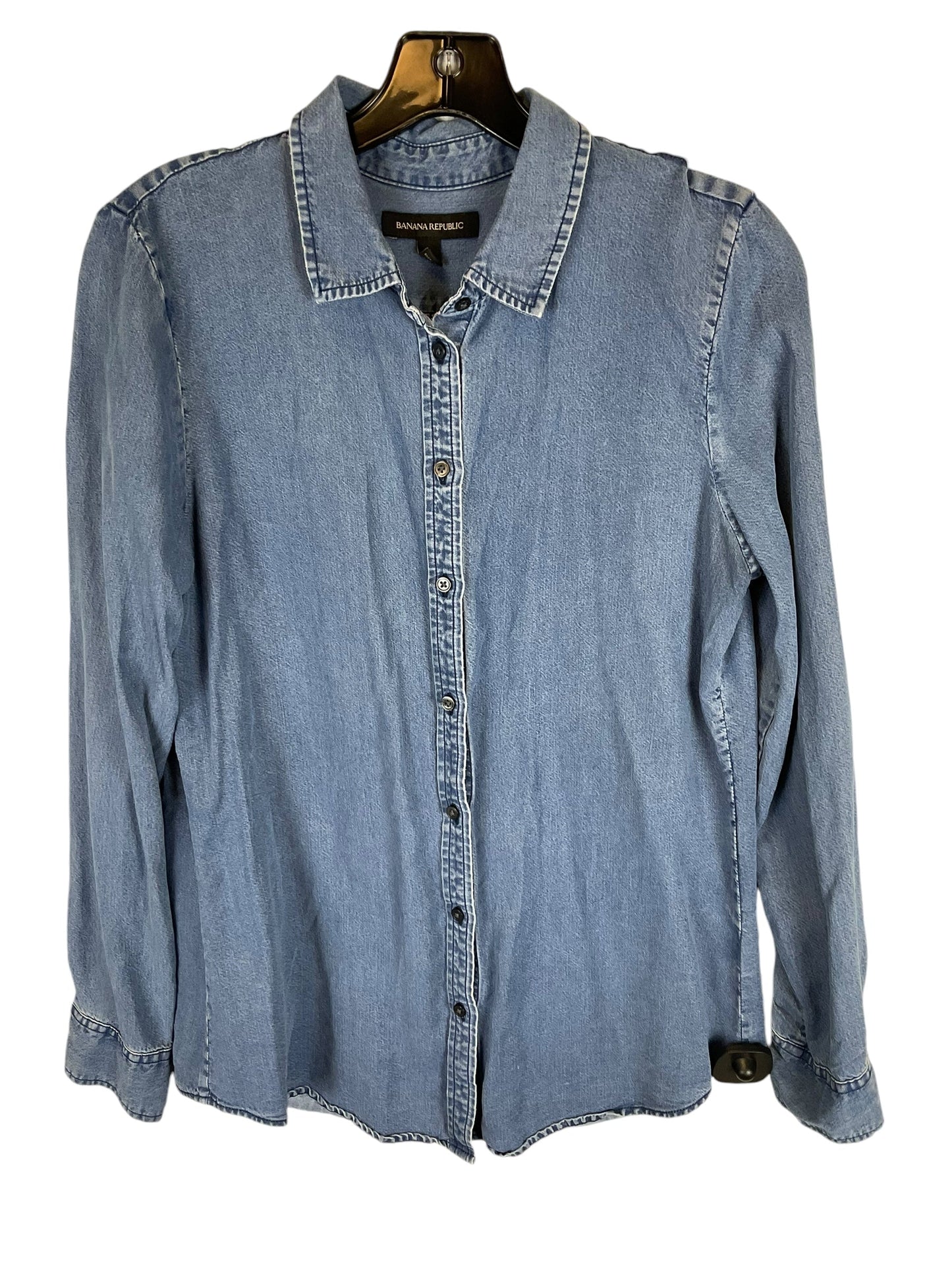 Top Long Sleeve By Banana Republic In Blue, Size: S