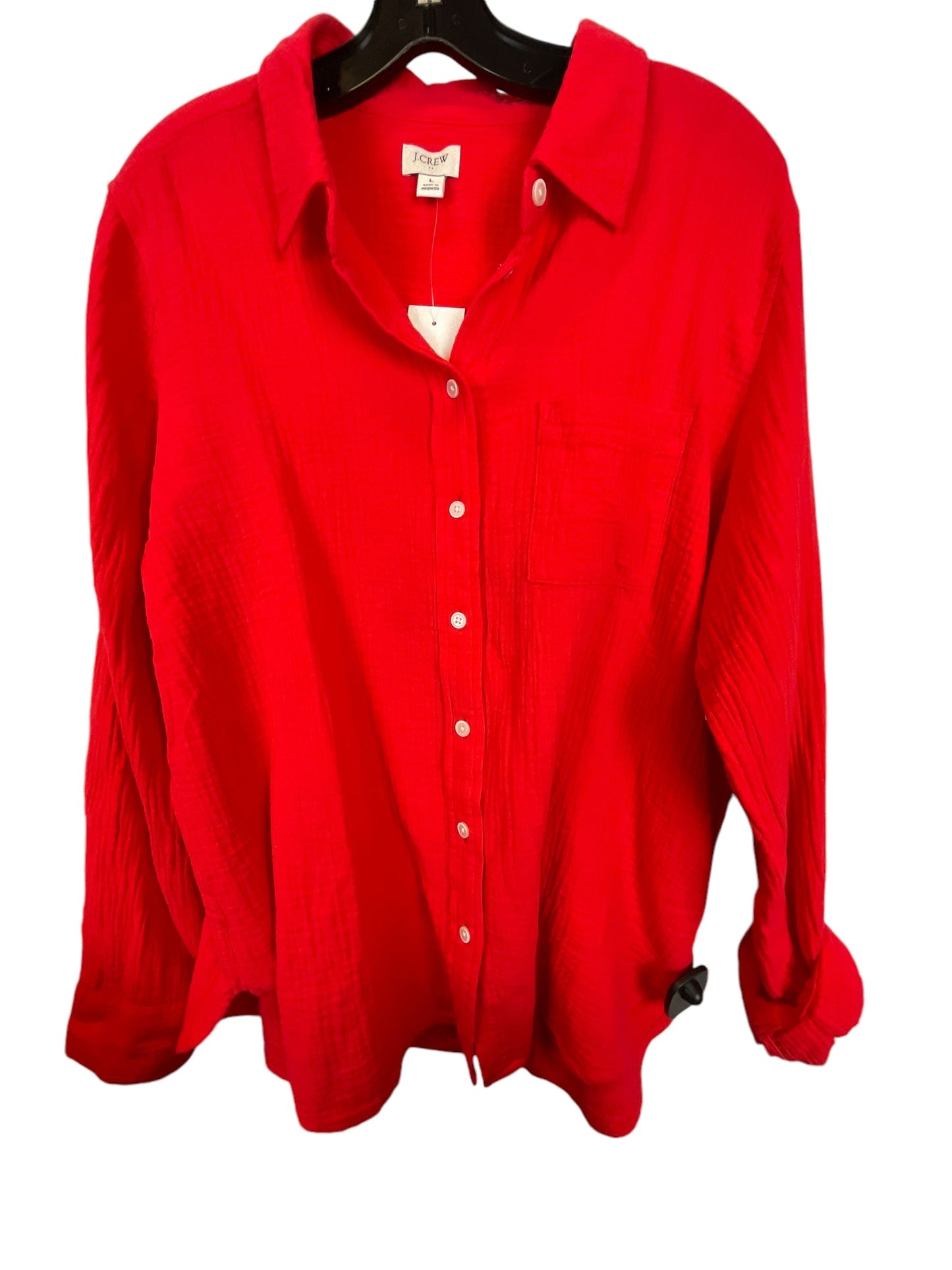 Top Long Sleeve By J. Crew In Red, Size: L