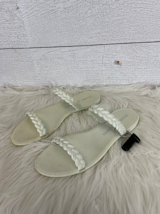 White Sandals Designer Stuart Weitzman, Size 9