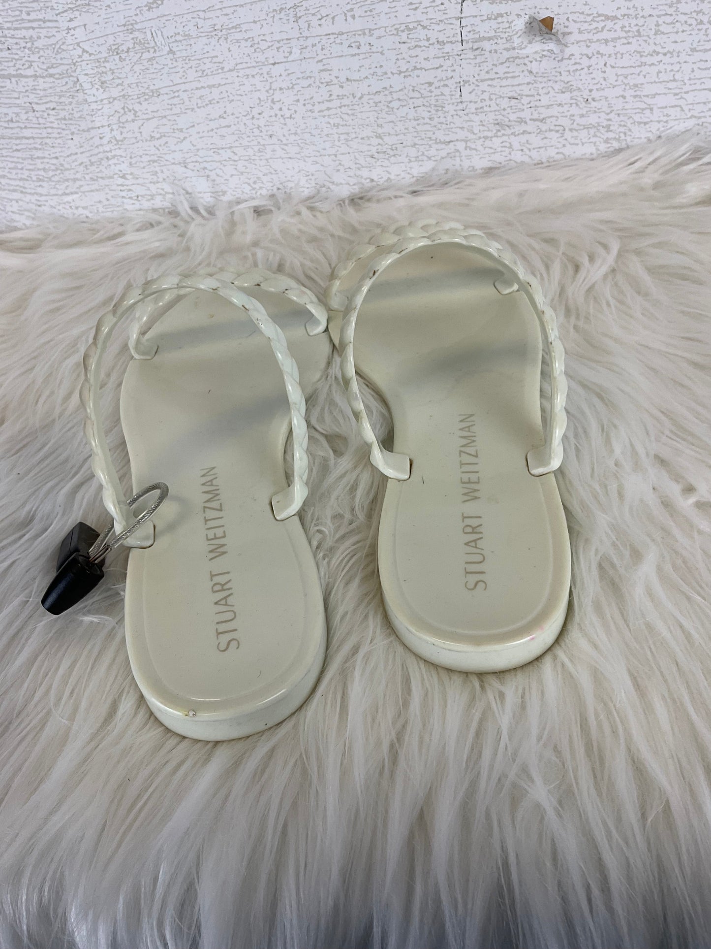 White Sandals Designer Stuart Weitzman, Size 9