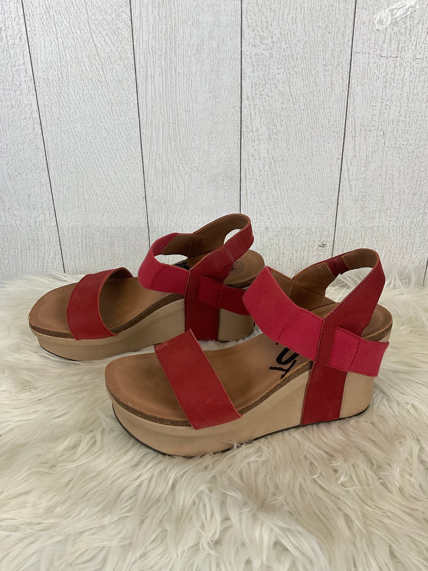 Sandals Heels Wedge By Otbt In Red, Size: 9