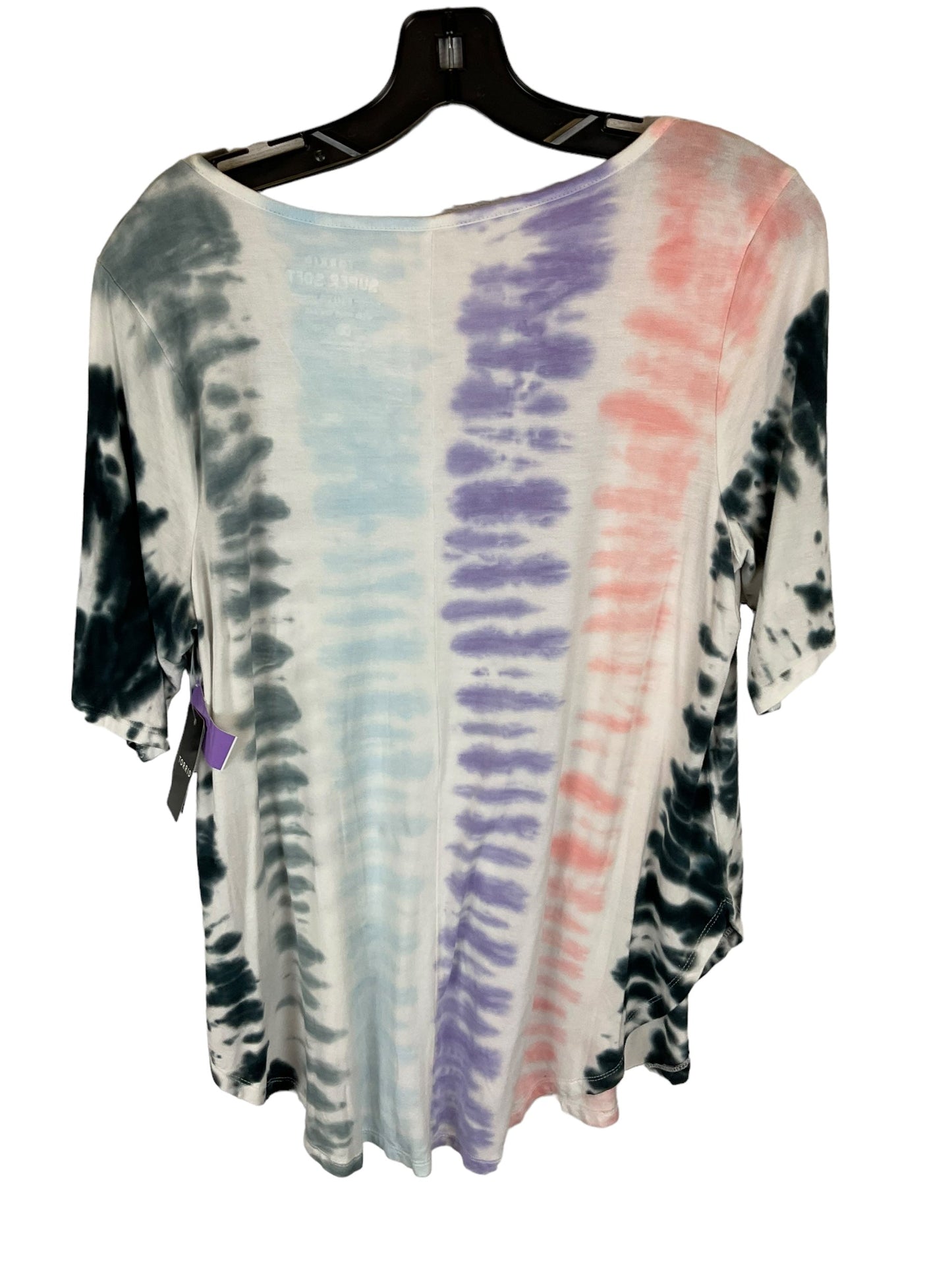 Tie Dye Print Top Short Sleeve Basic Torrid, Size L