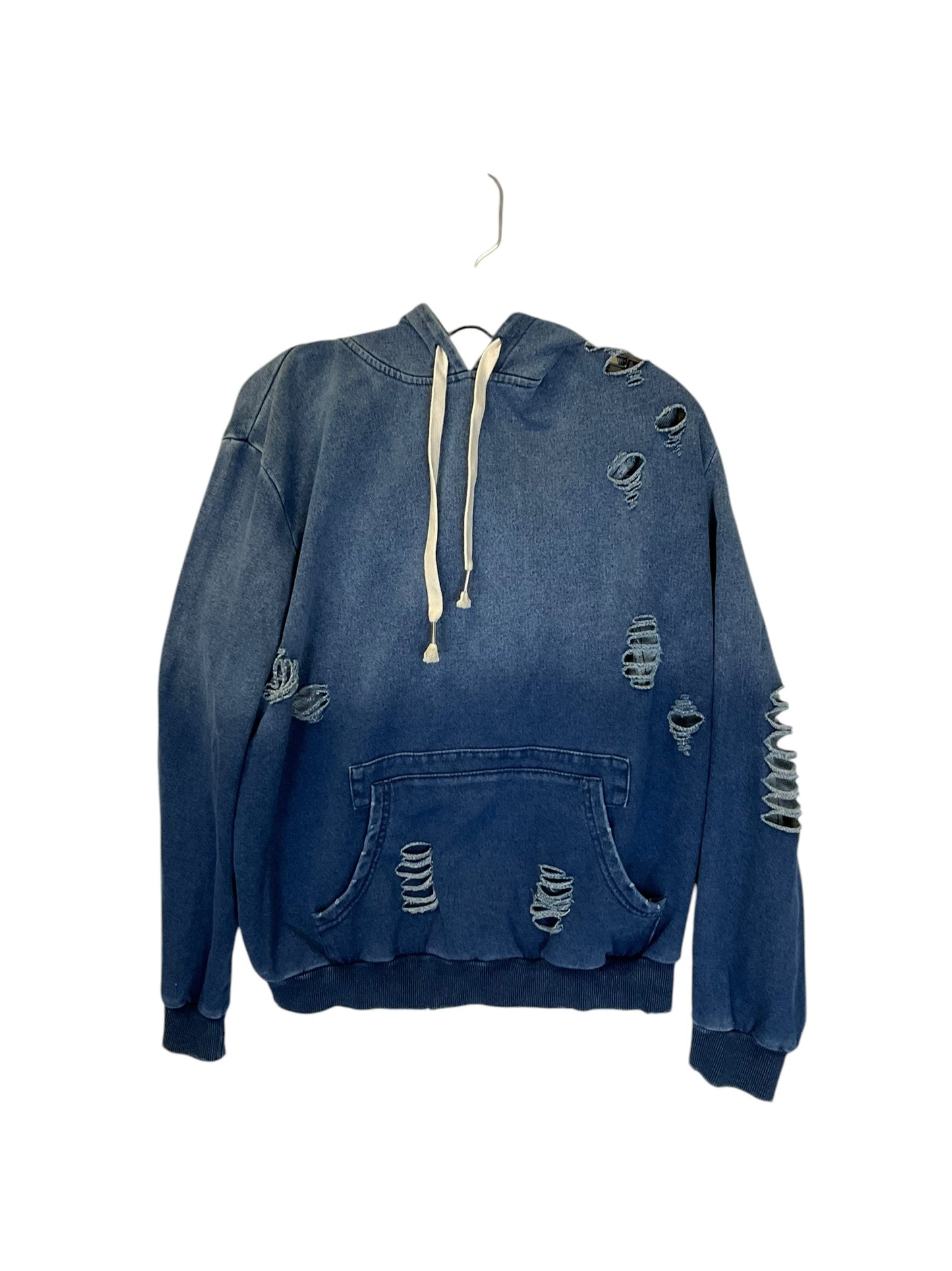 Sweatshirt Hoodie By Pol In Blue Denim, Size: S