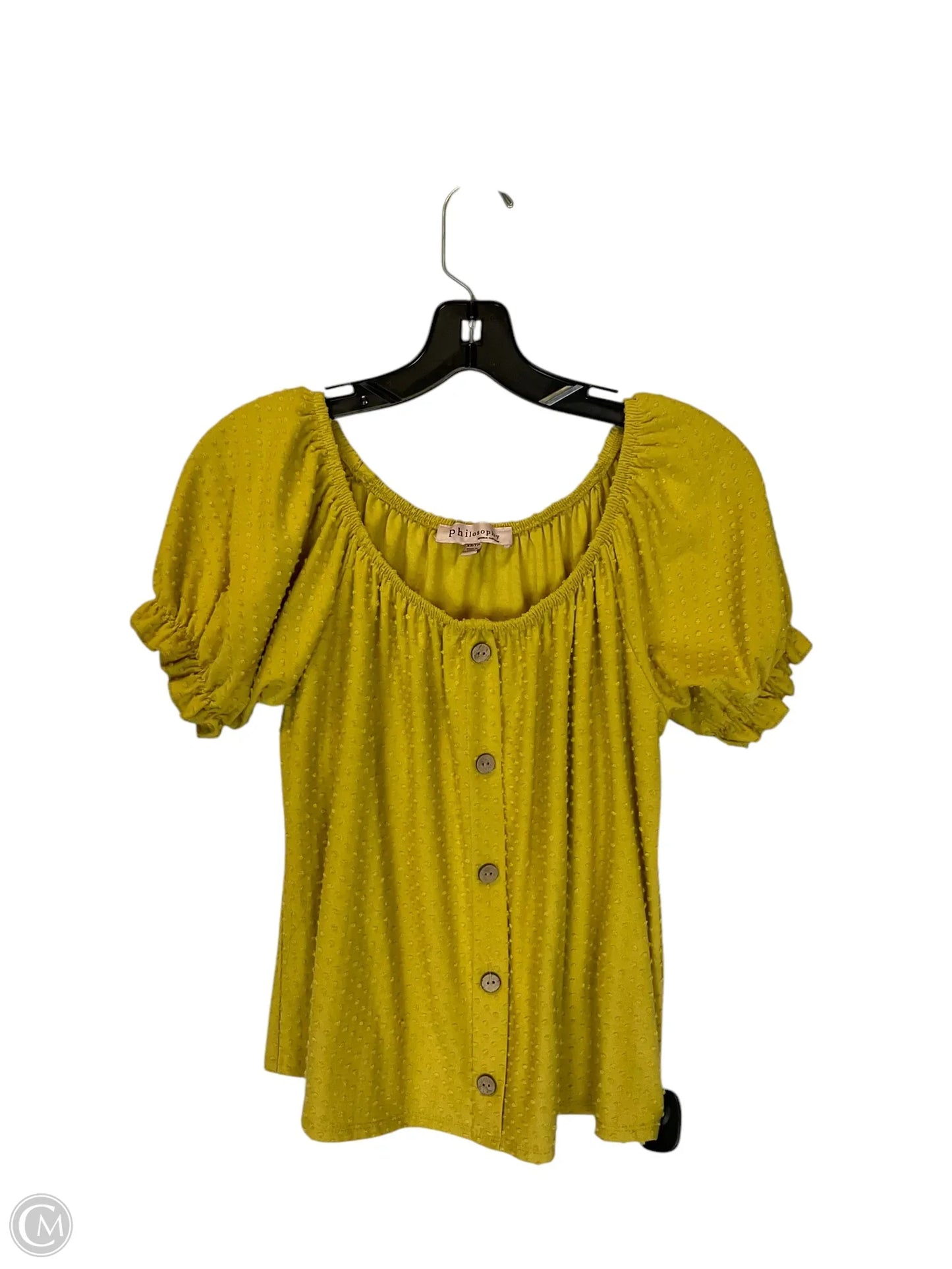 Top Short Sleeve By Philosophy In Yellow, Size: Xs