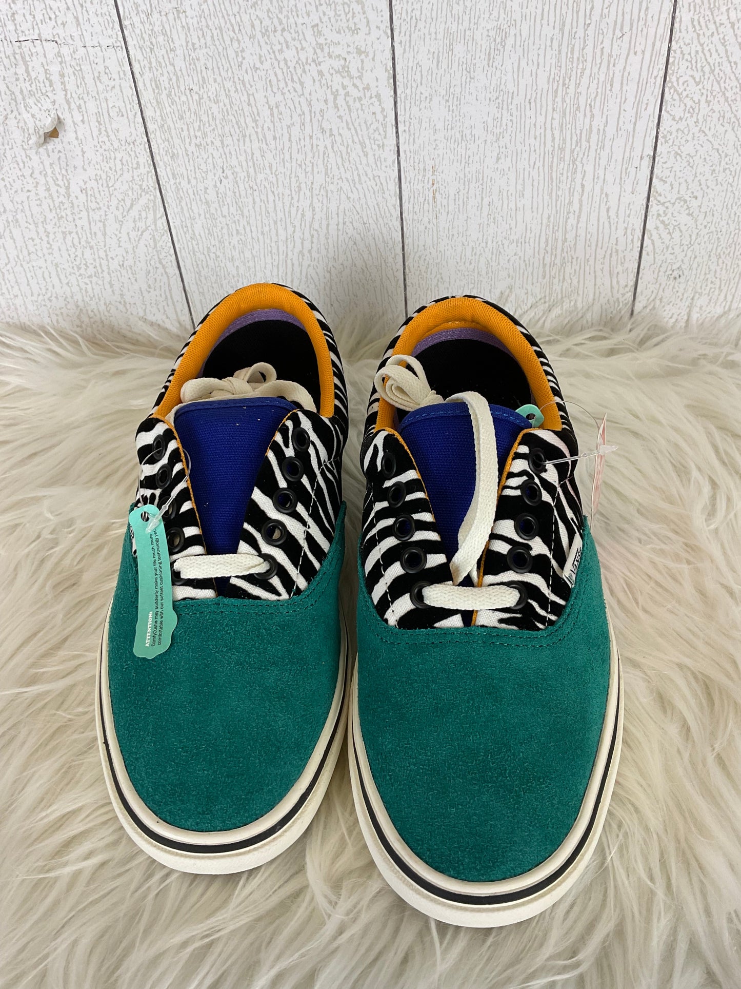 Shoes Flats By Vans In Teal, Size: 8