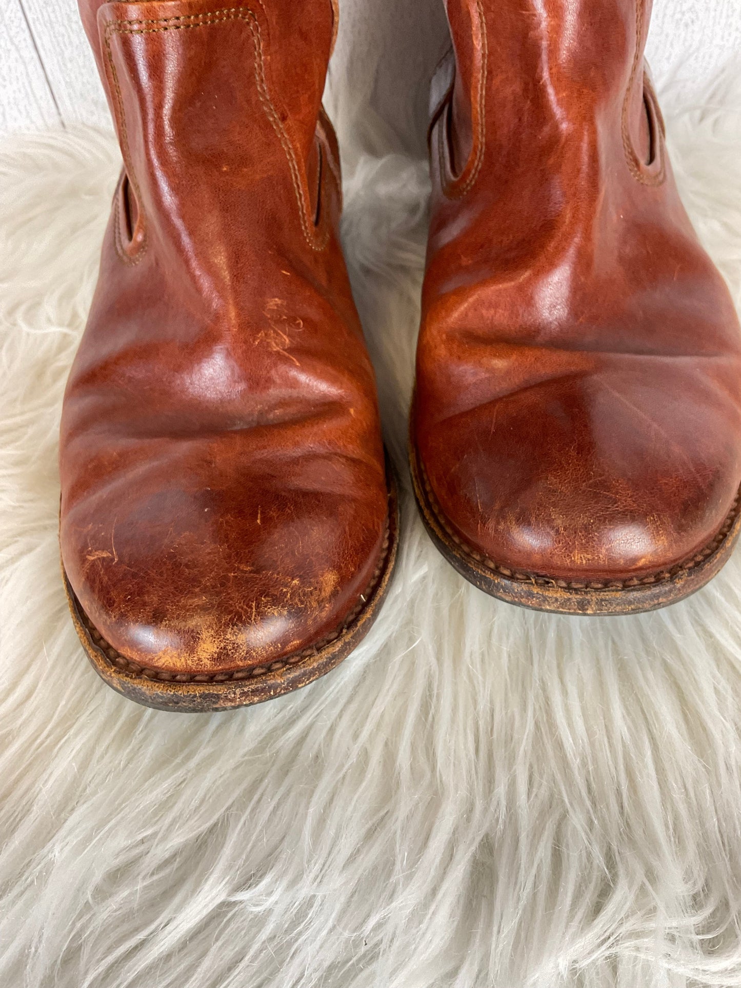 Boots Mid-calf Flats By Frye In Brown, Size: 8.5