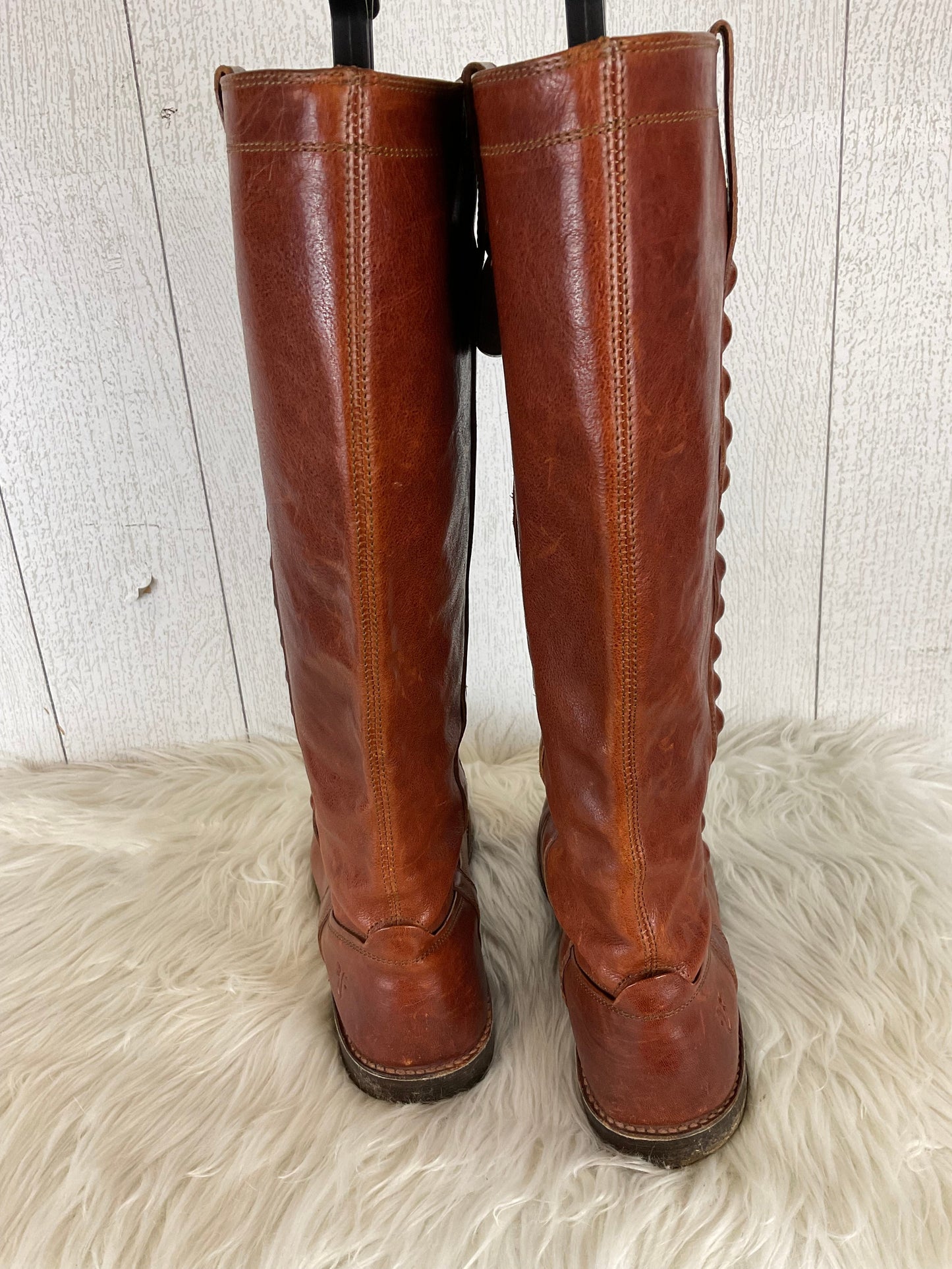 Boots Mid-calf Flats By Frye In Brown, Size: 8.5