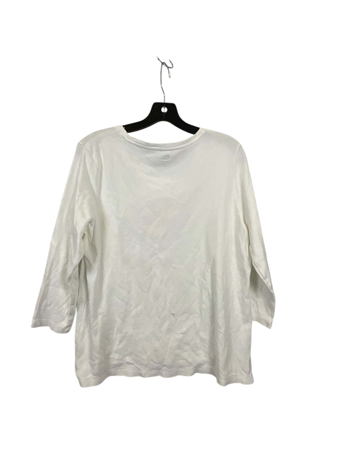 Top Long Sleeve By Kim Rogers In White, Size: L