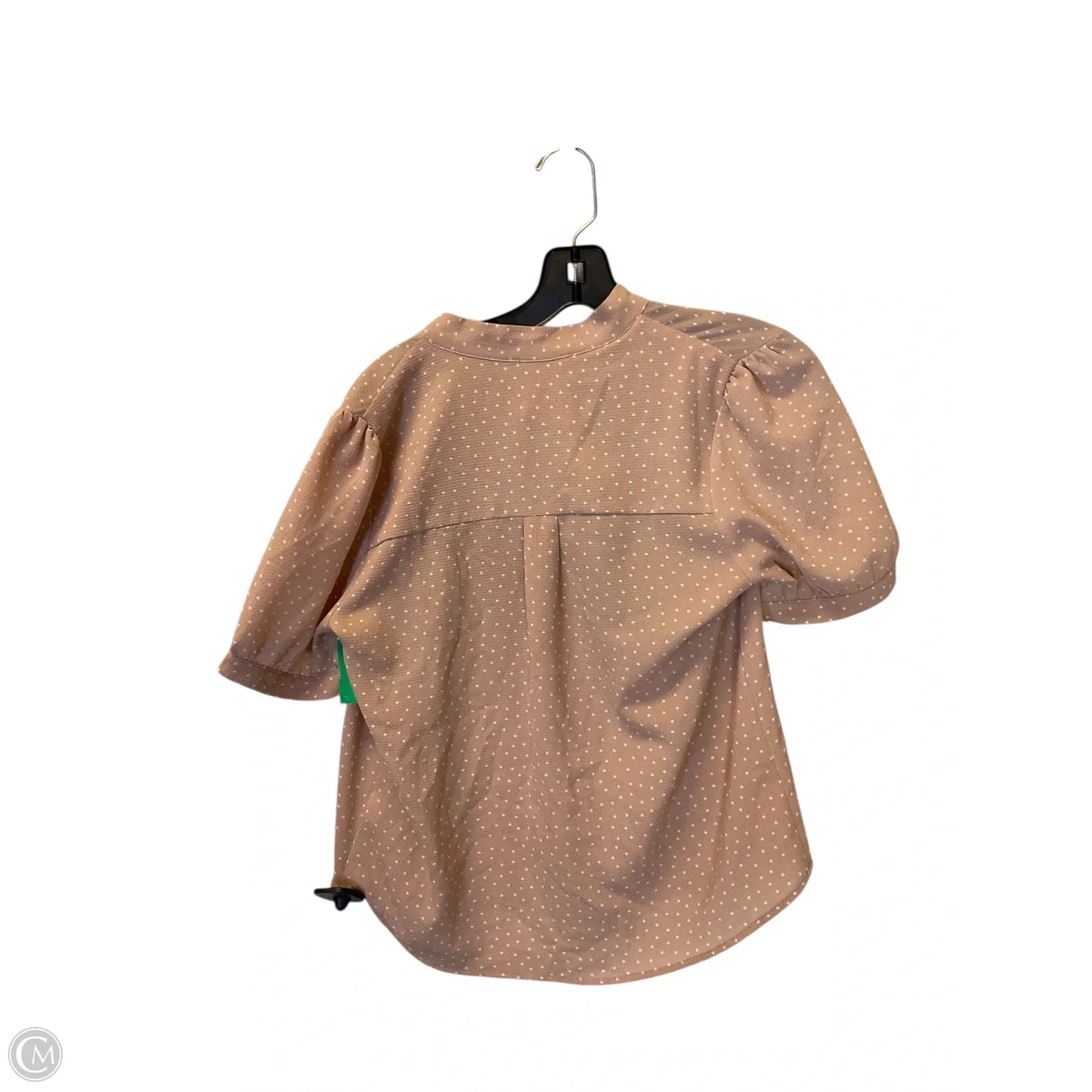 Top Short Sleeve By Monteau In Polkadot Pattern, Size: M