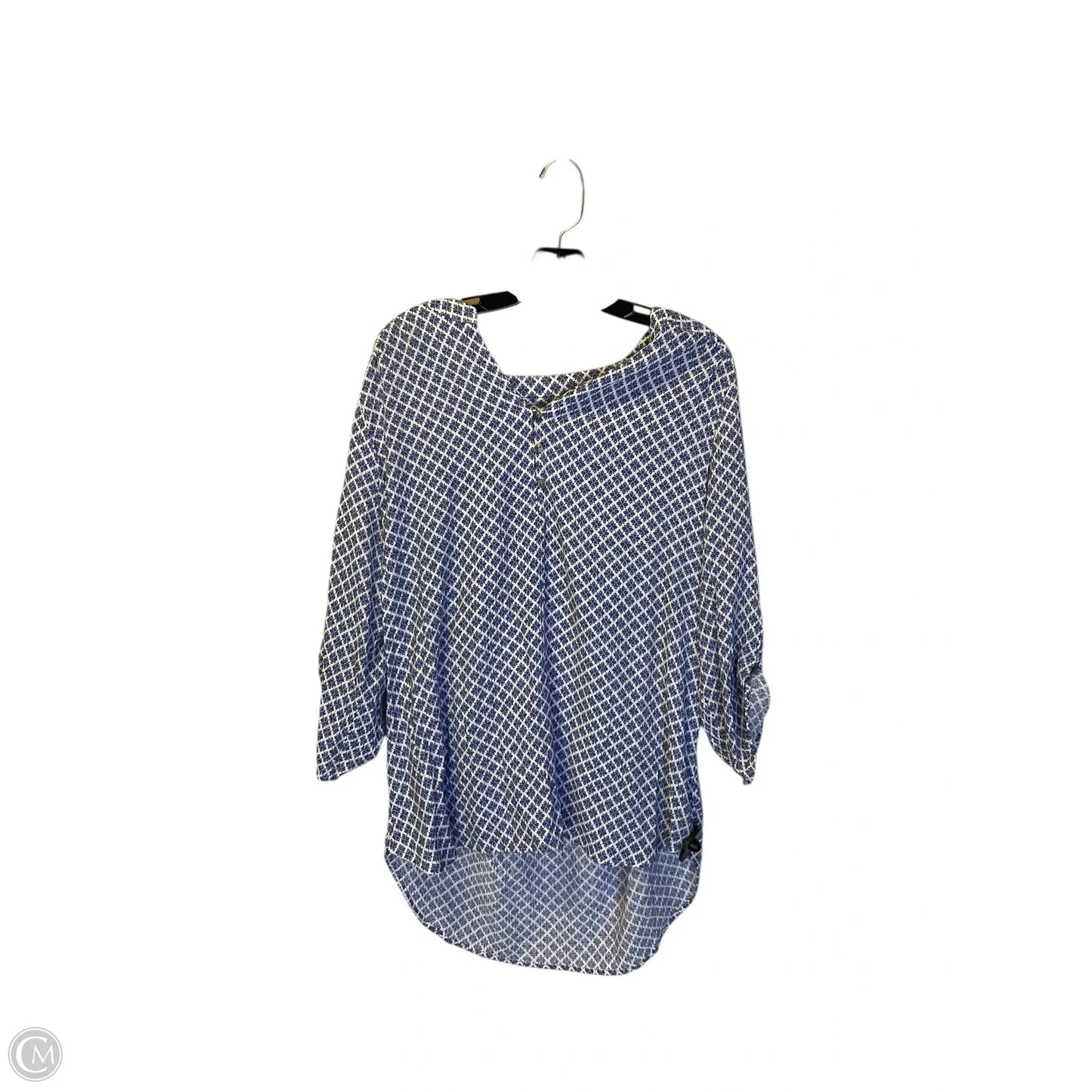 Top Short Sleeve By Kim Rogers In Blue, Size: 1x