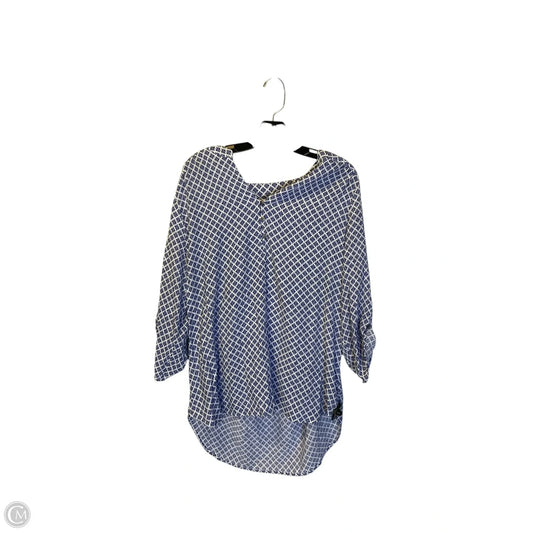 Top Short Sleeve By Kim Rogers In Blue, Size: 1x