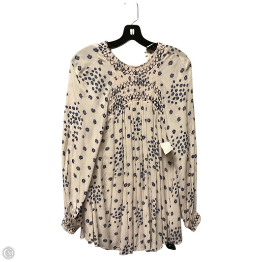 Top Long Sleeve By Free People In Blue & Pink, Size: M