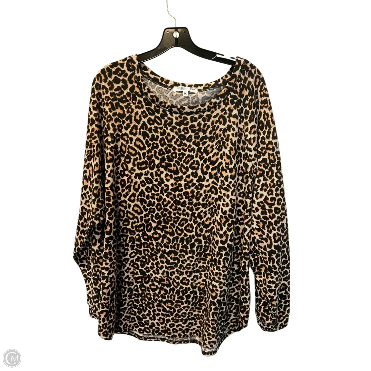 Top Long Sleeve By Chicsoul In Animal Print, Size: 3x