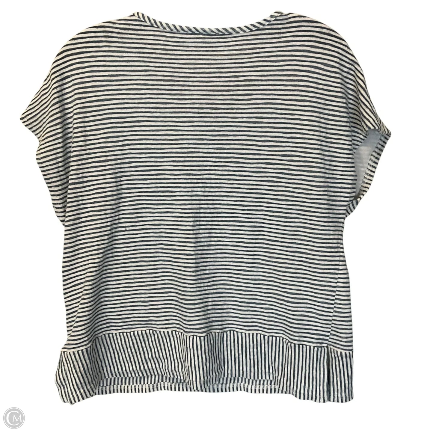 Top Short Sleeve By Chicos In Striped Pattern, Size: M