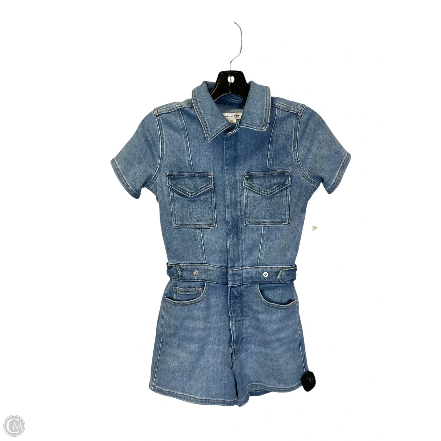 Romper By Good American In Blue Denim, Size: Xs
