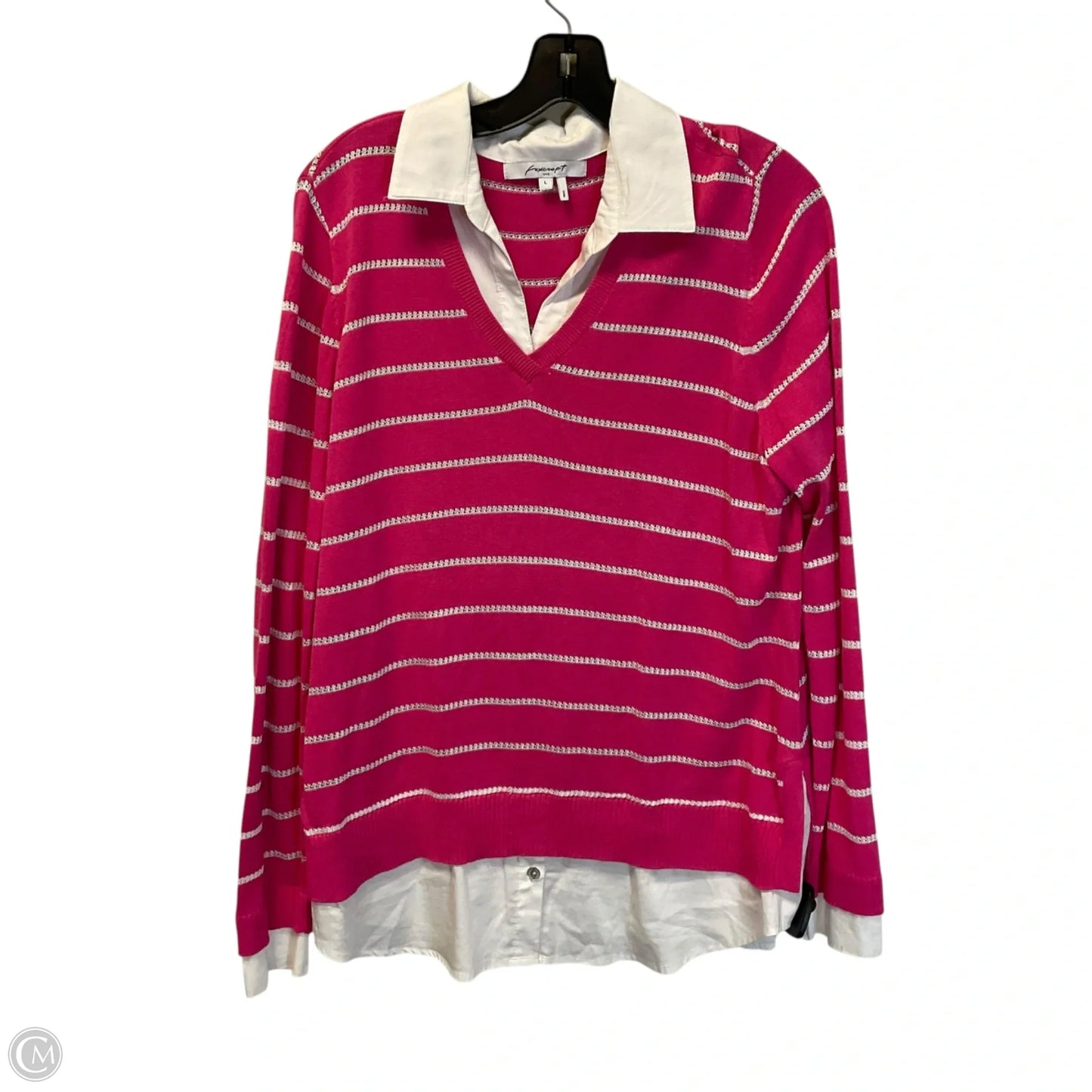 Top Long Sleeve By Foxcroft In Pink, Size: L