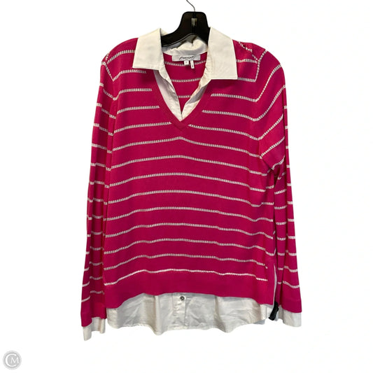 Top Long Sleeve By Foxcroft In Pink, Size: L