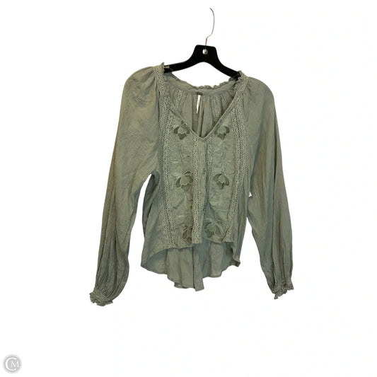 Top Long Sleeve By Free People In Green, Size: Xs