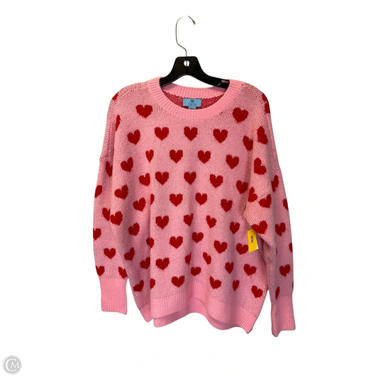 Sweater By Cece In Pink & Red, Size: M