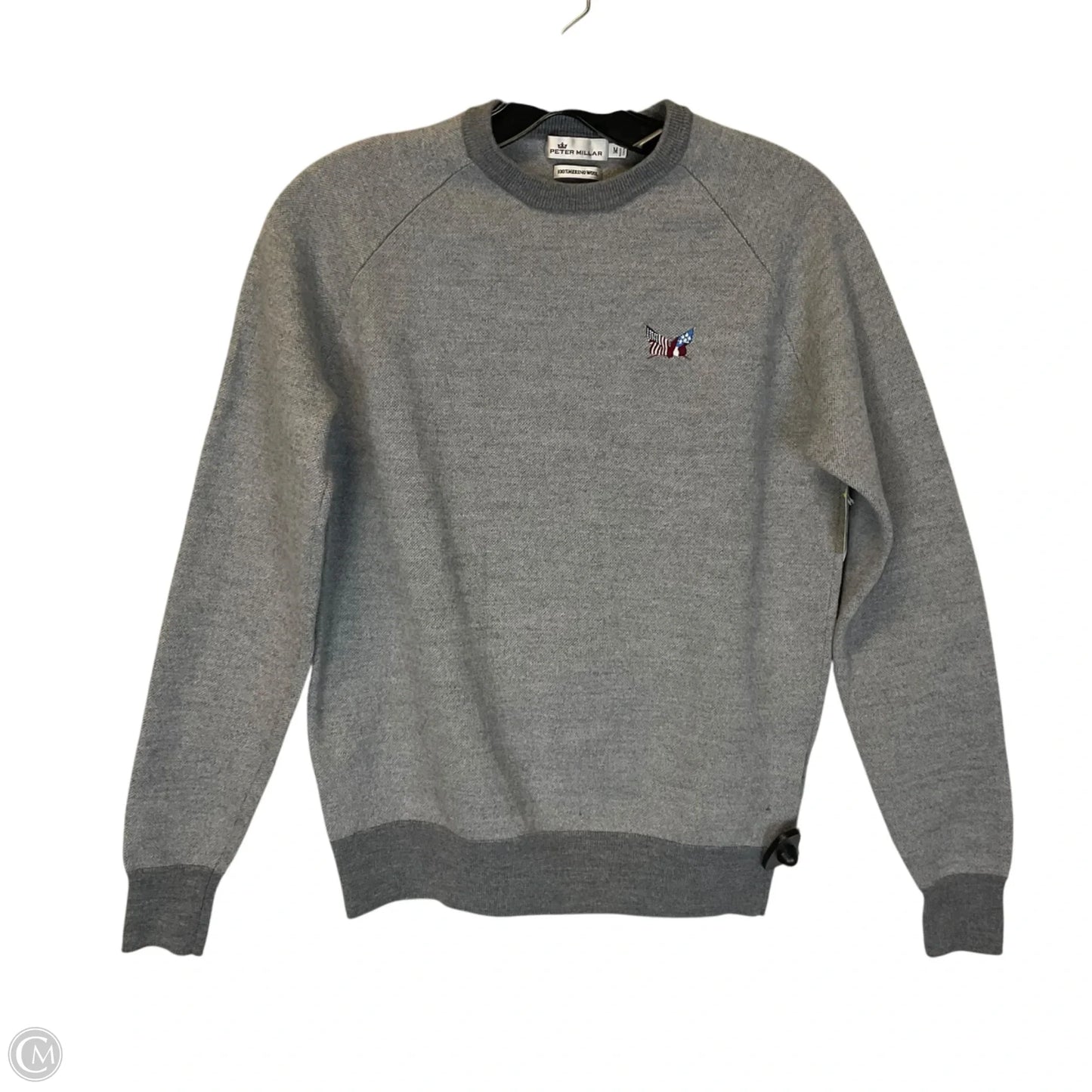 Top Long Sleeve By Peter Millar In Grey, Size: M