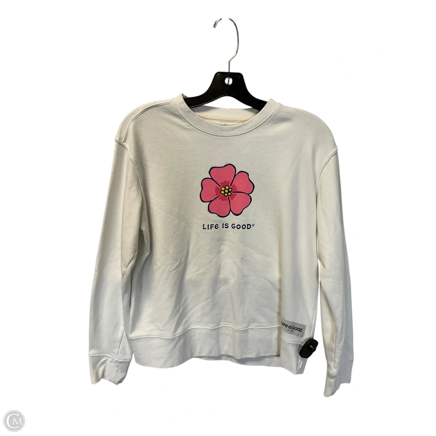 Sweatshirt Crewneck By Life Is Good In White, Size: S